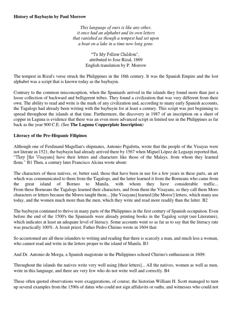 History of Baybayin | PDF | Tagalog Language | Symbols