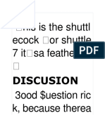 His Is The Shuttl Ecock or Shuttle 7 It Sa Feathered: Discusion