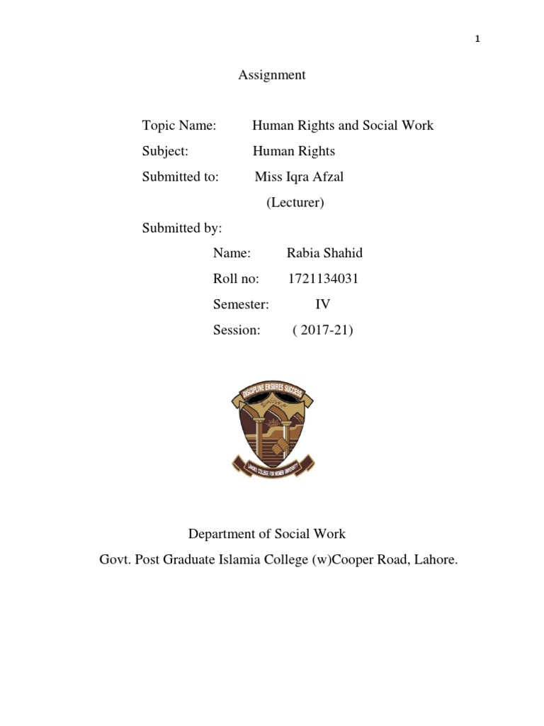 Assignment of Human Rights | PDF | Social Work | Value (Ethics)