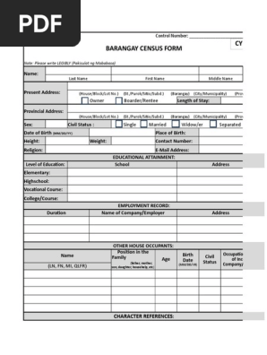 Barangay Census Form