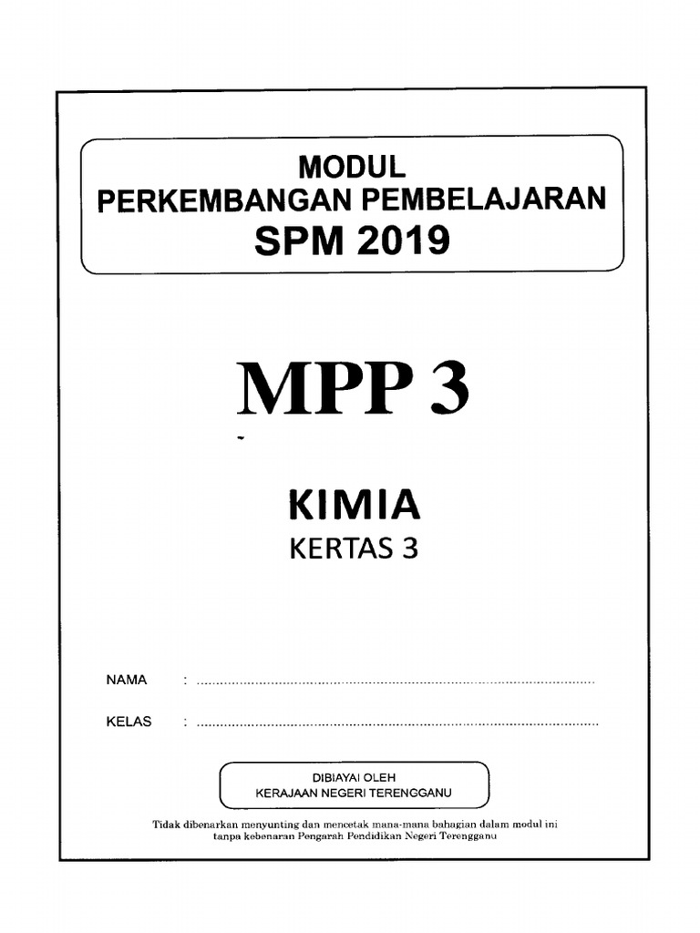 Kimia K3 Terengganu Mpp3 2019 Pdf