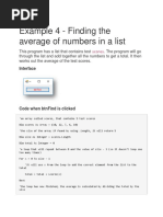 Example 4 - Finding The Average of Numbers in A List