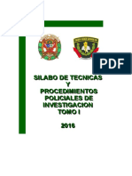 Tecnicas y Procedimientos Policiales de Investigacion