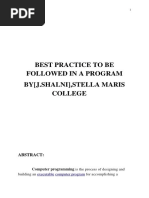 Best Practice To Be Followed in A Program by (J.Shalni), Stella Maris College