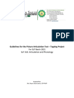 Guidelines For The Picture Articulation Test - Tagalog Project