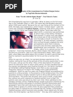 A Brief Biography of Shri Anandamurti or P R Sarkar