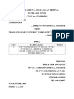 Written Submission On Behalf of The Operational Creditor in Terms of Order Dated 28.11.2018 Passed by This Hon'Ble Tribunal