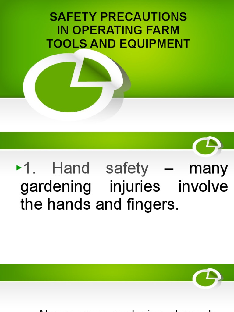 Safety Precautions in Operating Farm Tools and Equipment PDF