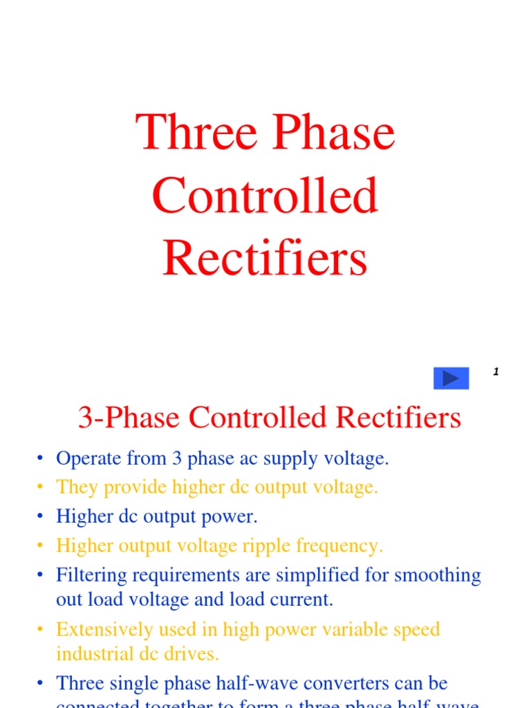 Three Phase Controlled Rectifiers PDF Rectifier Power Inverter