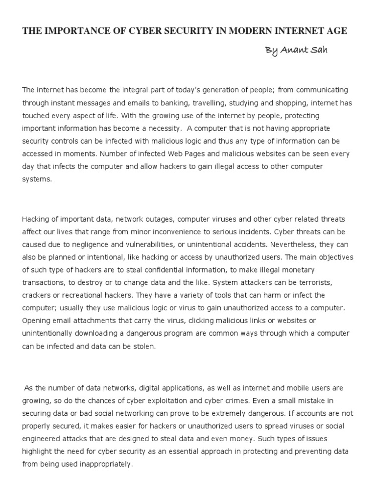 Cyber Security Essentials in the Digital Age | PDF | Computer Security ...