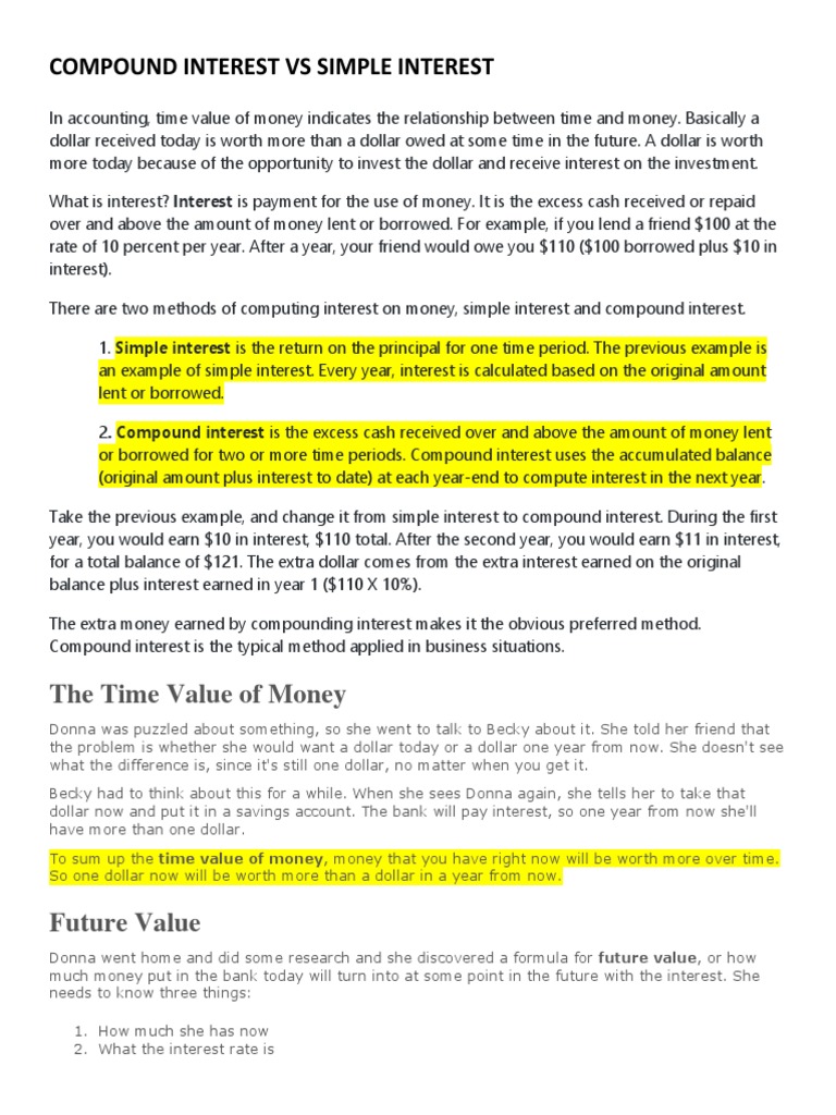 Compound vs Simple Interest Explained | PDF | Compound Interest | Interest