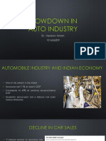 Slowdown in Indian Auto Industry