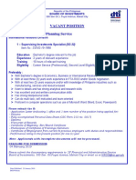 Vacant Position Investments Policy and Planning Service: Item No.: SVINS-19-1998