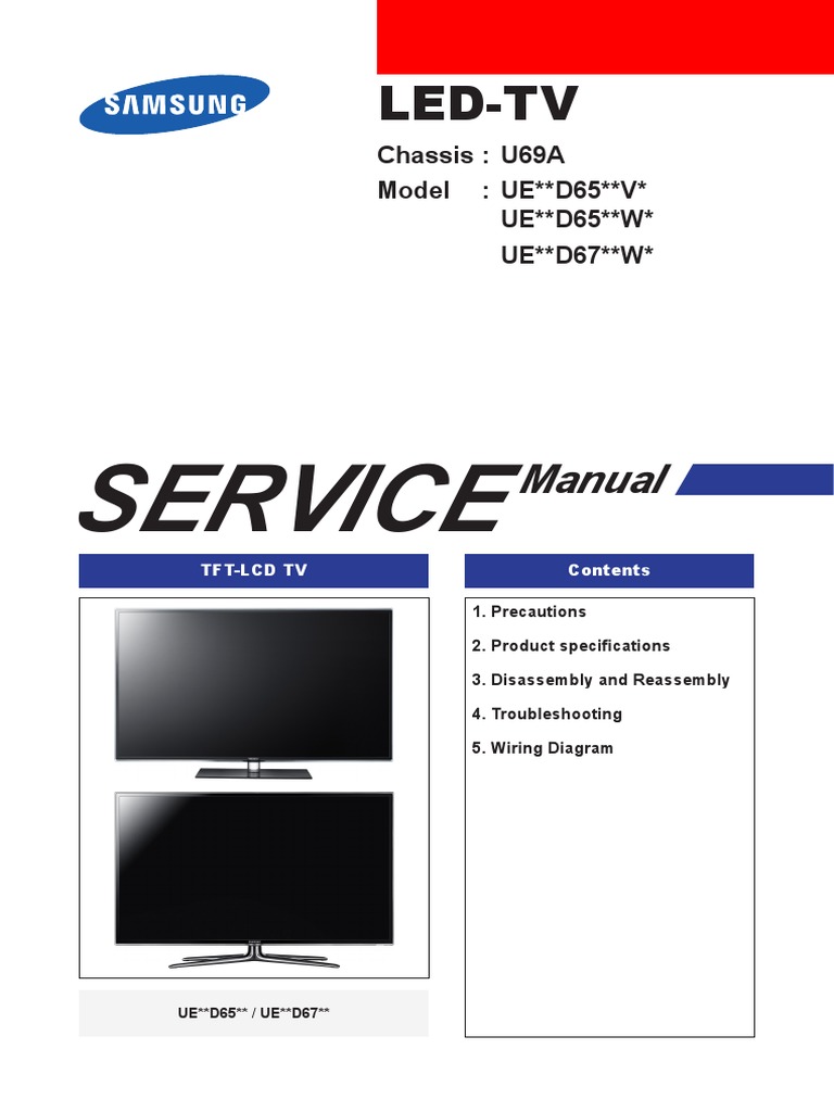 Samsung Ue32d6500 Ue32d6500w Ue32d6700w Ue40d6500 Ue40d6500w Ue40d6700w ...
