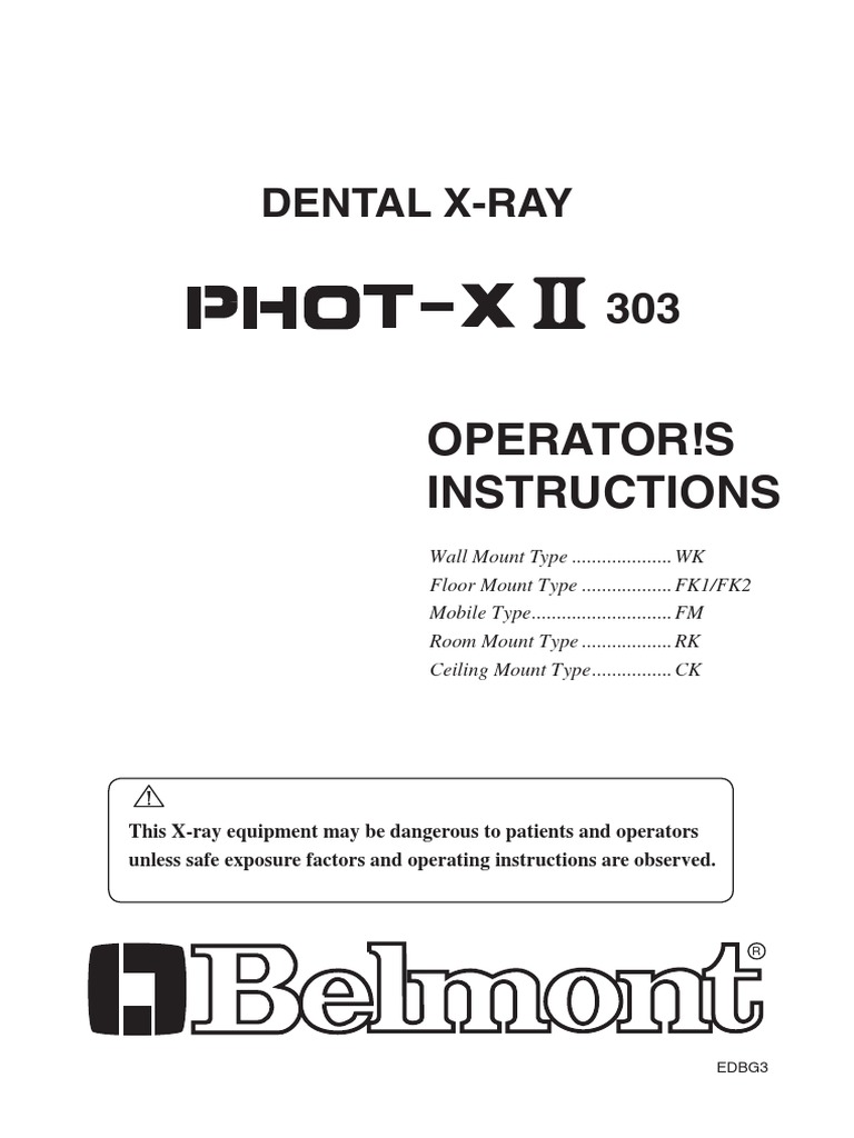 Dental XRay Operator!S Instructions PDF Exposure (Photography