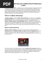 Condition Monitoring and Condition Based Maintenance (CBM)