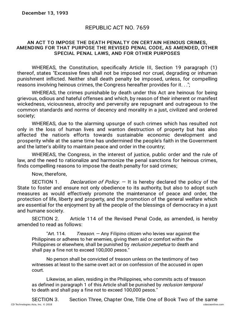 Death Penalty Law | PDF | Capital Punishment | Kidnapping