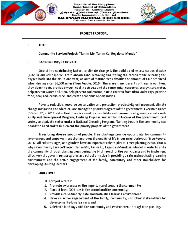 Community Tree Planting Proposal | PDF | Carbon Dioxide | Climate ...