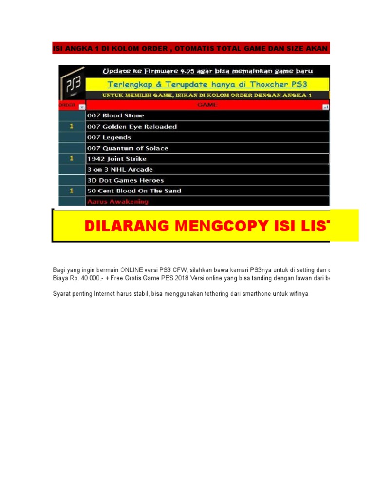 List Game Ps3 05 17 Pdf Resident Evil Star Wars