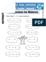 Ficha de Comparamos Los Números para Primero de Primaria 1