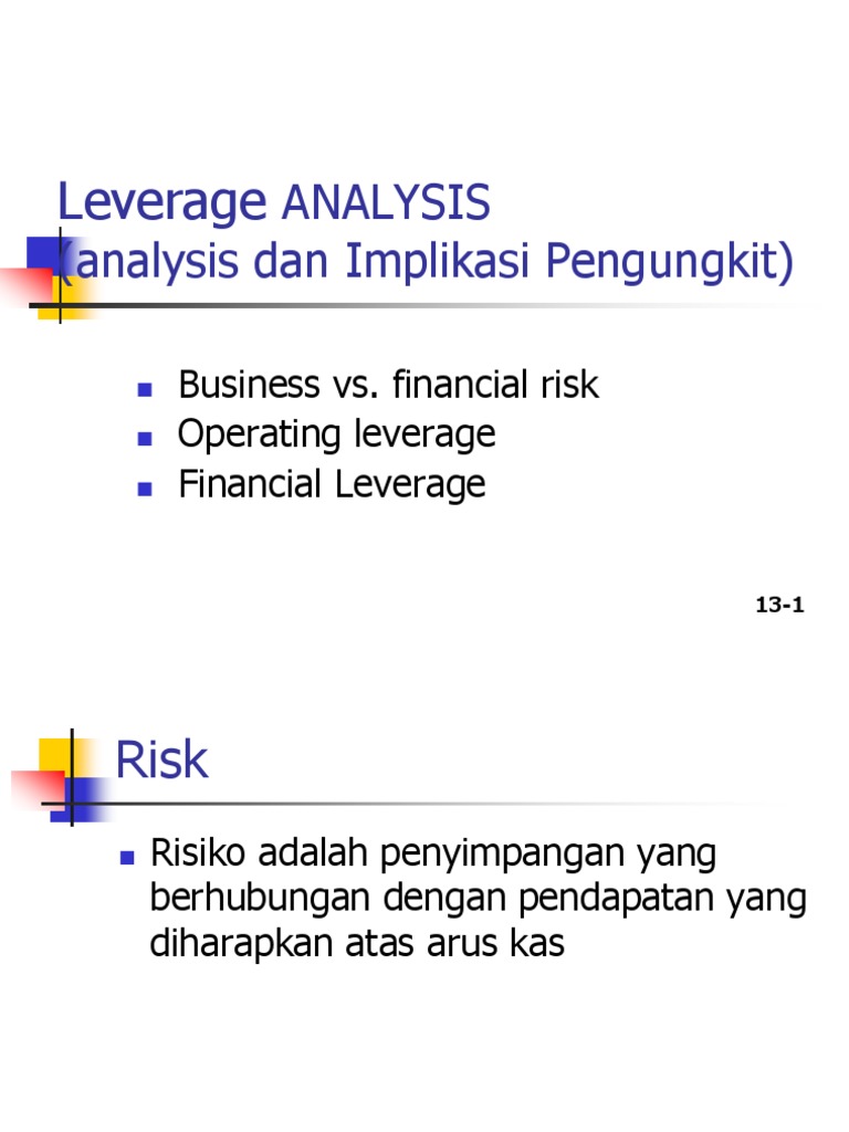 Business and Financial Leverage Analysis | PDF | Leverage (Finance ...