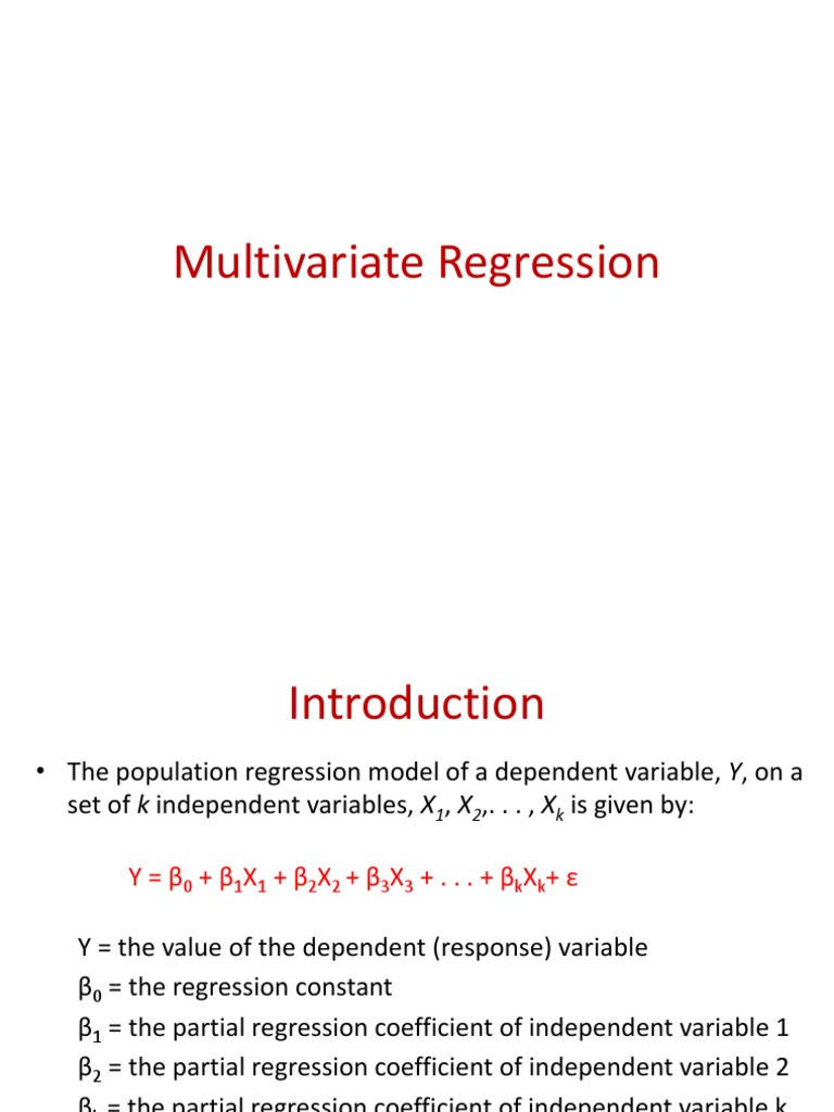 Multivariate Regression | PDF | Regression Analysis | Multicollinearity