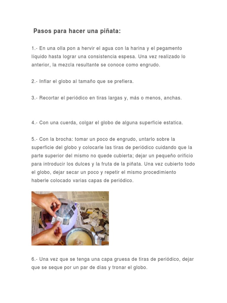 Instrucciones para hacer una piñata | PDF