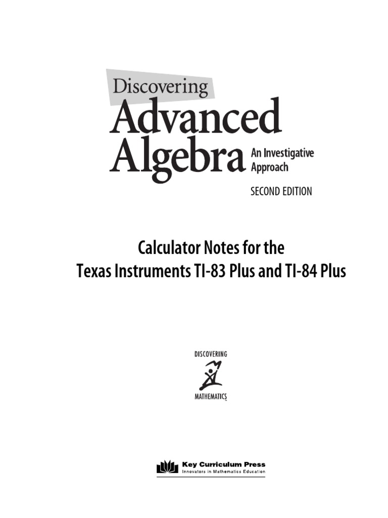 Calculator Notes For The Texas Instruments TI83 Plus and TI84 Plus