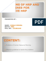 Problems of HRP and Guidelines For Effective HRP