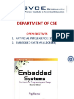 Department of Cse: 1. Artificial Intelligence (17Cs562) 2. Embedded Systems (17Cs563)