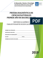 Prueba Diagnóstica - Ciencias Naturales - Primer Año Bachillerato - 2019 PDF