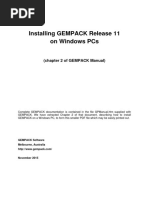 Installing Gempack Release 11 On Windows PCS: (Chapter 2 of Gempack Manual)