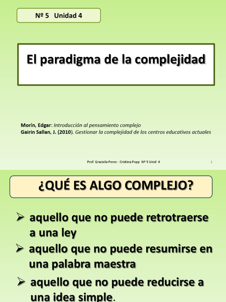 Paradigma de la Complejidad en Educación | PDF | Complejidad | Paradigma