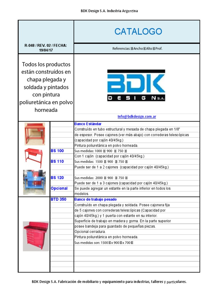 Catalogo BDK, PDF