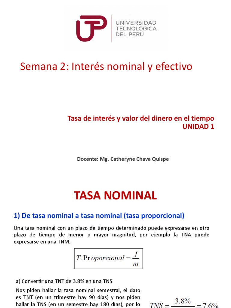 Semana 2 Tasa Nominal y Efectiva y Ejercicios | PDF | Responsabilidad ...
