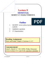 Mosfet (I) : Reading Assignment