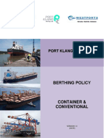 PORT KLANG BERTHING POLICY