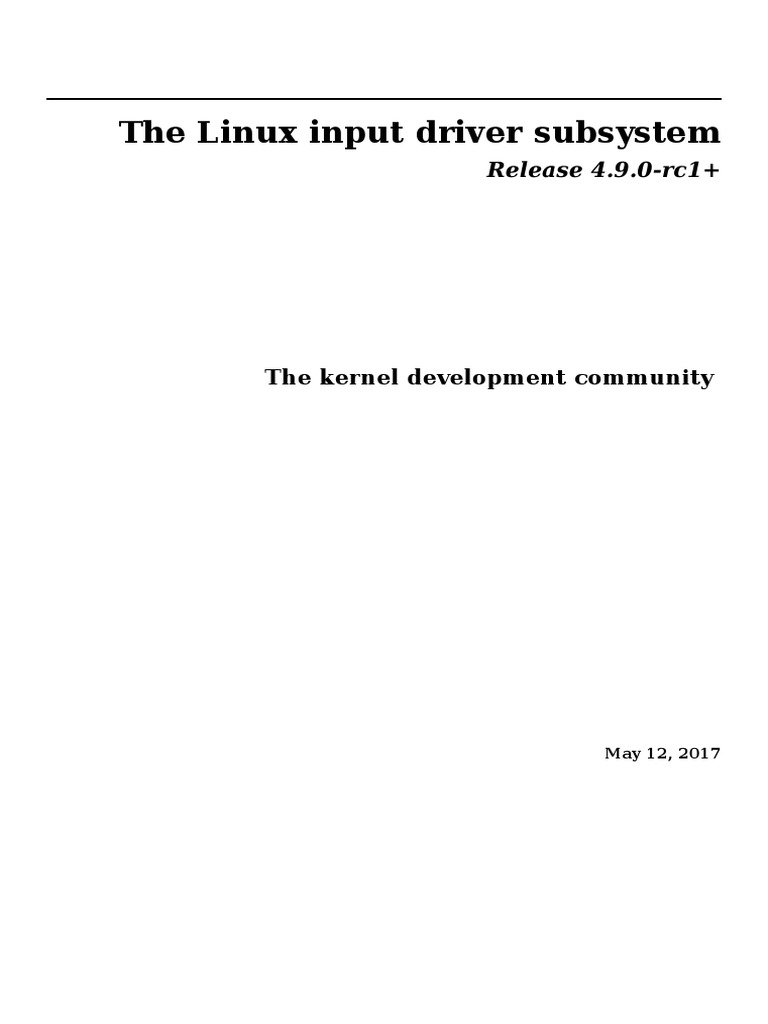 Linux Input Subsystem | Download Free PDF | Device Driver | Tablet Computer
