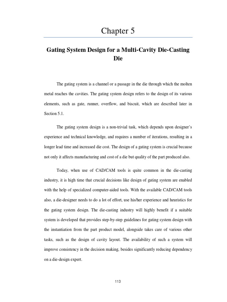 Gating System Design for Die-Casting | PDF | Area | Computer Aided Design