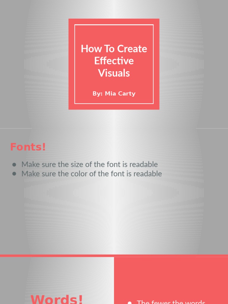 Effective Visuals for Presentations | PDF