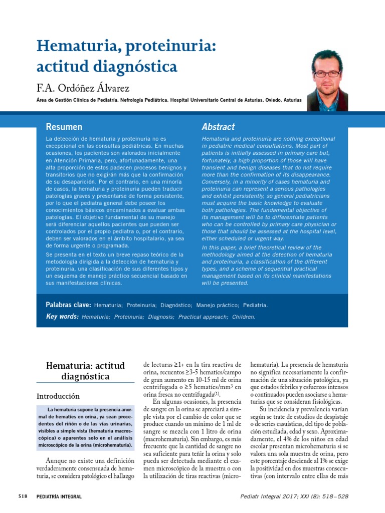 Hematuria y Proteinuria en Pediatría | PDF | Riñón | Sistema urinario