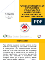 PLAN DE CONTINGENCIA INSTITUCIONAL POR MANIFESTACIONES SOCIALES VIOLENTAS Y ACCIONES TERRORISTAS