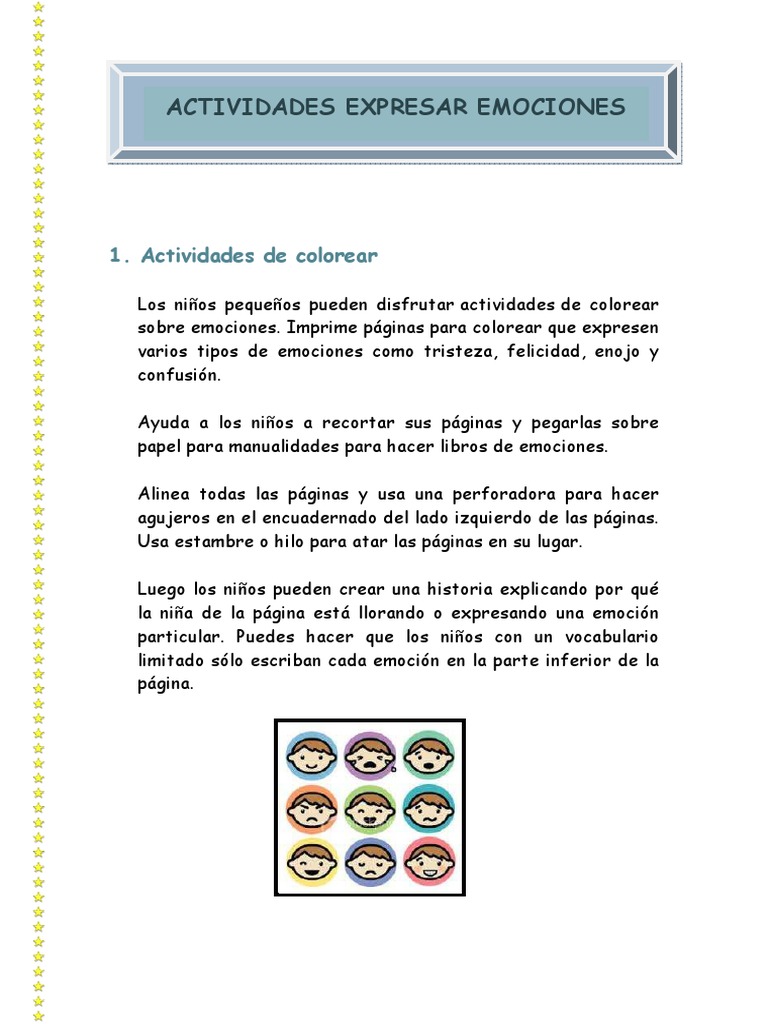Actividades Expresar Emociones | PDF