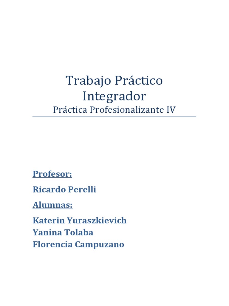 Nuevo TP Integral PDF | PDF | Seguridad y salud ocupacional | Panes