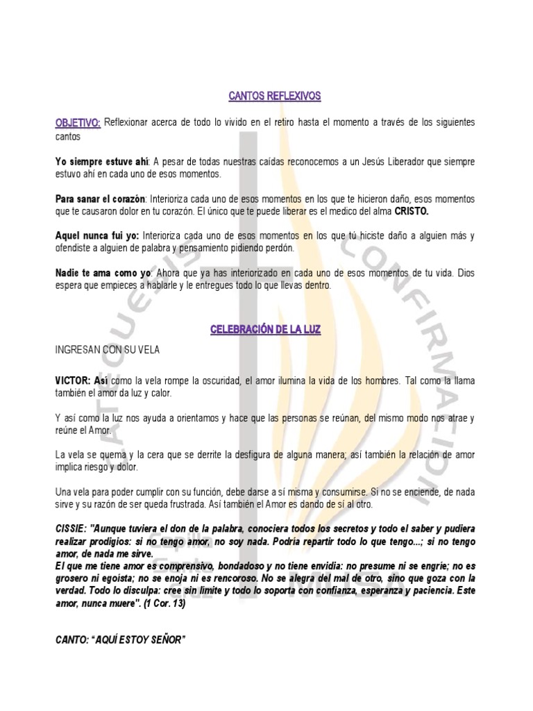 Ceremonia de Luz en Retiro Espiritual | PDF | Vela | Perdón
