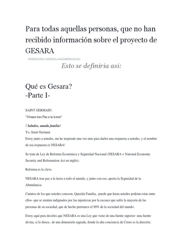 Ley Gesara Nesara | PDF | Gobierno Federal de los Estados Unidos | Los Estados Unidos
