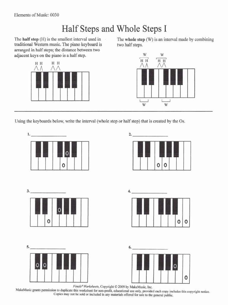 Whole Steps, Half Steps and Enharmonics | PDF | Copyright | Interval ...