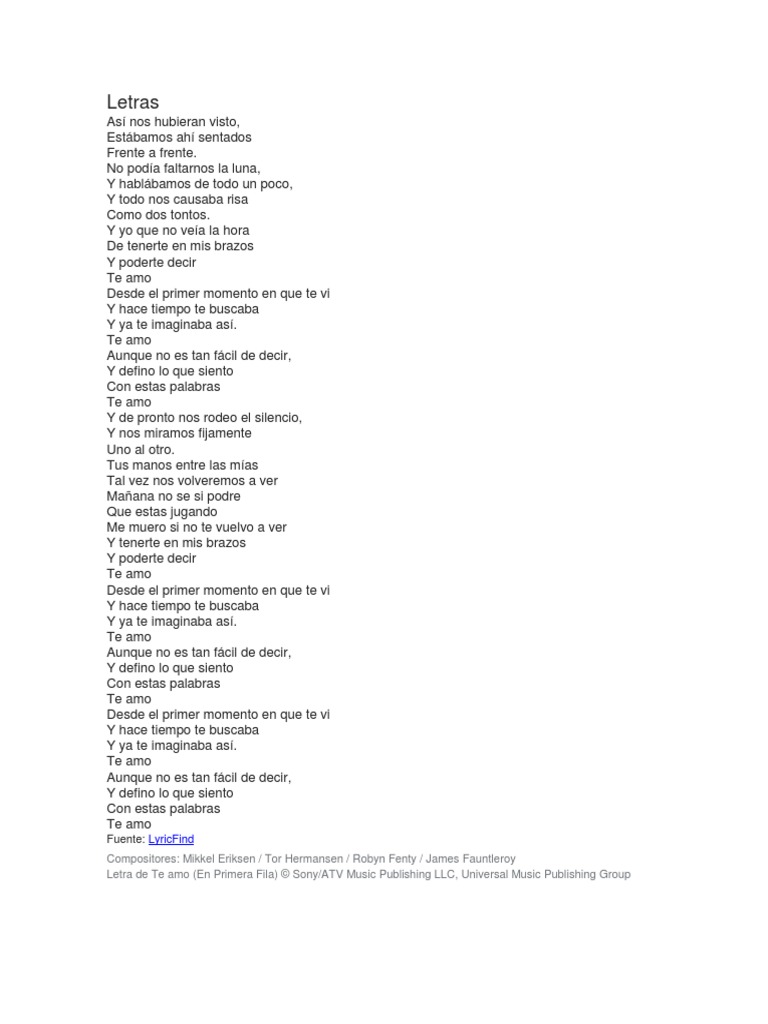 Te Amo | PDF