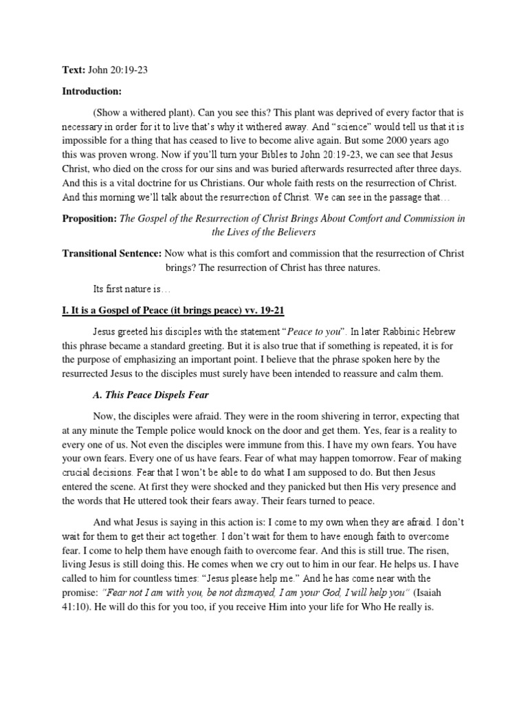 Resurrection of Christ: Peace and Joy | PDF | Acts Of The Apostles ...