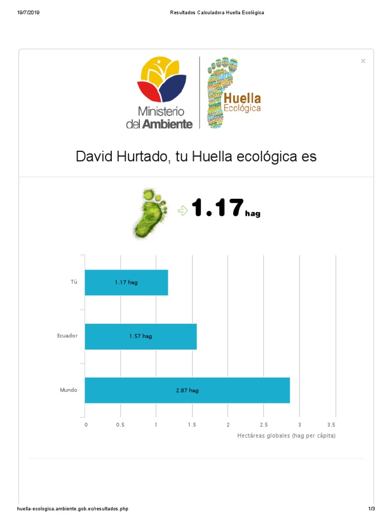 Resultados Calculadora Huella Ecológica | PDF | Entorno natural ...